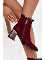Dámské zateplené kotníkové boty z přírodního semiše D&A - bordó Dámské zateplené kotníkové boty z přírodního semiše D&A - bordó