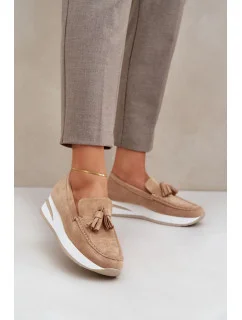 Dámské mokasíny G-55 / 208670 Hnědo béžová - Flyfor