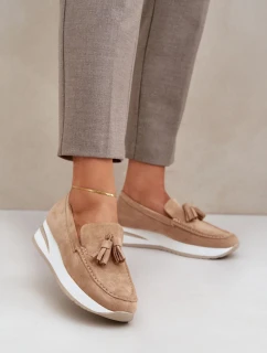 Dámské mokasíny G-55 / 208670 Hnědo béžová - Flyfor