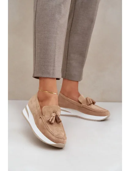 Dámské mokasíny G-55 / 208670 Hnědo béžová - Flyfor