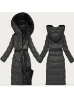 Černo-grafitová oboustranná zimní bunda s páskem Minority (M2-6519-1+27) Černo-grafitová oboustranná zimní bunda s páskem Minority (M2-6519-1+27)