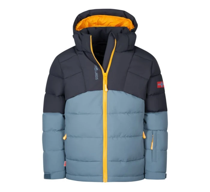 Trollkids Dětská zimní bunda s kapucí Gryllefjord zateplená nepromokavá modrá (365-620) Trollkids Dětská zimní bunda s kapucí Gryllefjord zateplená nepromokavá modrá (365-620)