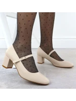 Sergio Leone PB176 páskové lodičky na nízkém podpatku v tělové barvě Sergio Leone PB176