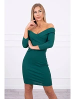 Přiléhavé šaty s výstřihem do V zelené Přiléhavé šaty s výstřihem do V zelené