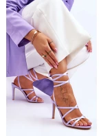 Dámské Sandály Vázané Na Vysokém Podpatku Fialová model 21619380 - Boto