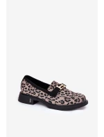 Kožené Lakované Mokasíny Leopard Vinceza 66790 Černé