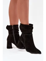 Kozačky z přírodního semiše vyhřívané na podpatku s Černé model 21718472 - Zazoo Kozačky z přírodního semiše vyhřívané na podpatku s Černé model 21718472 - Zazoo