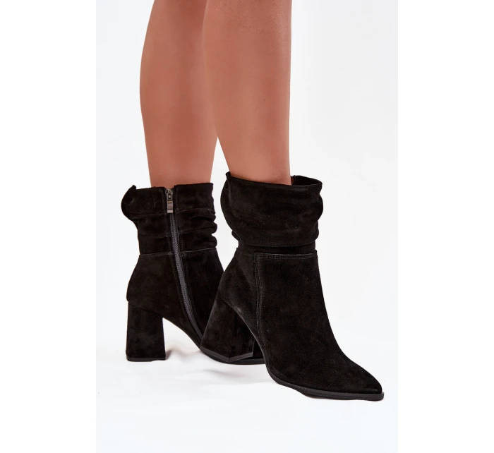 Kozačky z přírodního semiše vyhřívané na podpatku s Černé model 21718472 - Zazoo Kozačky z přírodního semiše vyhřívané na podpatku s Černé model 21718472 - Zazoo