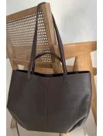 Taška shopper z přírodní kůže čokoládová Halinne Taška shopper z přírodní kůže čokoládová Halinne