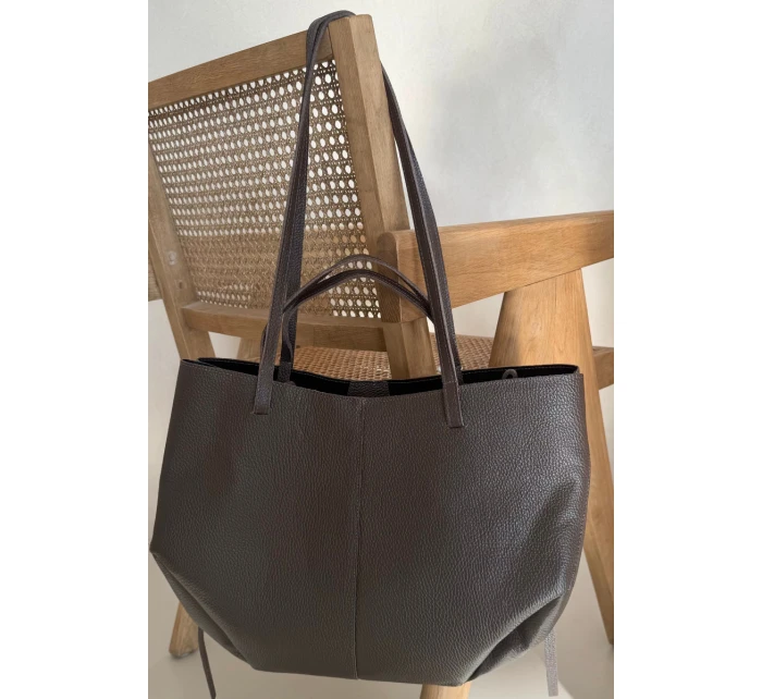 Taška shopper z přírodní kůže čokoládová Halinne Taška shopper z přírodní kůže čokoládová Halinne