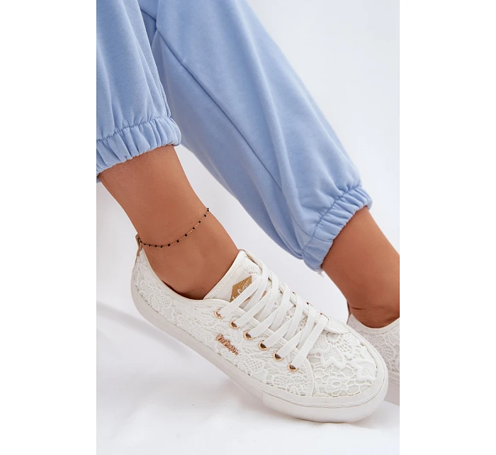Dámské tenisky s krajkou model 22102739 Bílé - Lee Cooper Dámské tenisky s krajkou model 22102739 Bílé - Lee Cooper