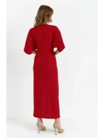 K163 Maxi šaty - červené