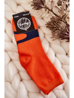 Dámské bavlněné ponožky Námořnický vzor oranžove