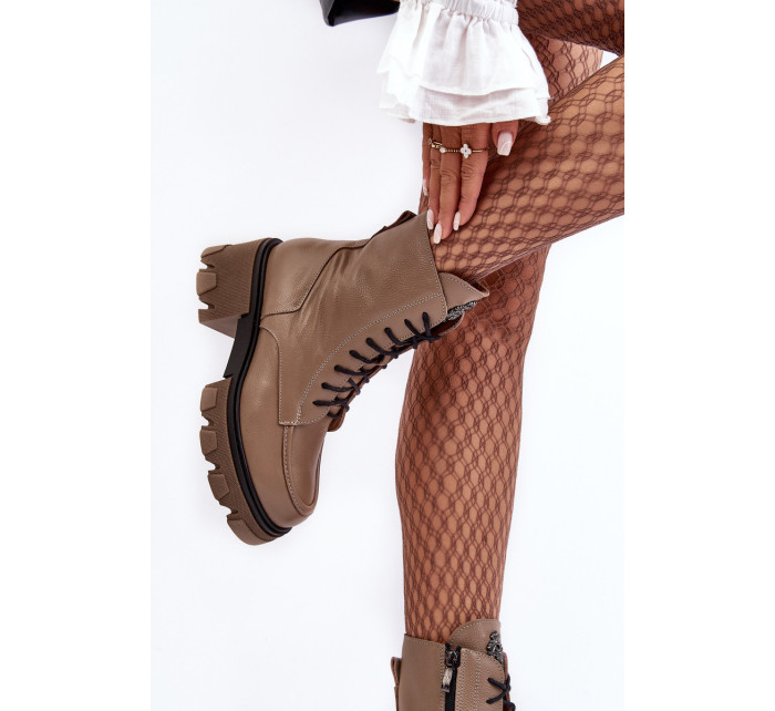 Kožené dámské zateplené boty Lemar Brown Rehin