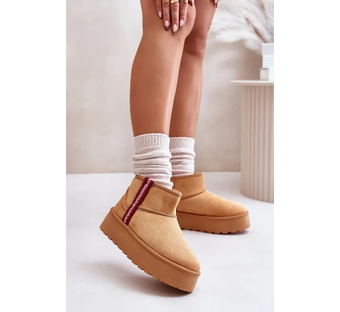 Sněhule Dámské Na Platformě Zateplené Camel Lomessa