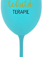 TATÍNKOVA TEKUTÁ TERAPIE - tyrkysová sklenice na víno 350 ml