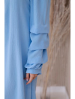 Španělské šaty s ozdobnými rukávy modrý