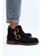 Dámské boty na ploché podrážce s pásky černé model 21647710 - Boto Dámské boty na ploché podrážce s pásky černé model 21647710 - Boto