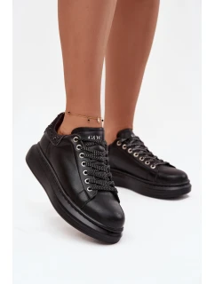 Dámské tenisky z pravé kůže GOE OO2N4004 Černé