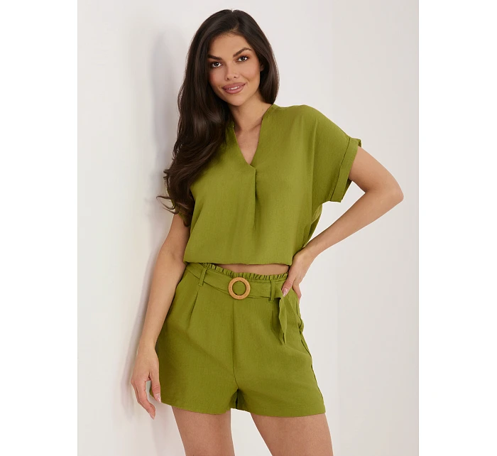 Šortky D60103M62612KA3 olivově zelená