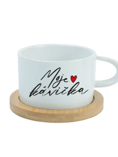 MOJE KÁVIČKA - bílý hrníček makronka 200 ml