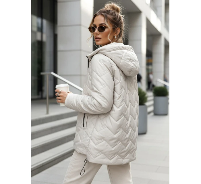 Kurtka przejściowa damska pikowana z kapturem  model 22025045 - FashionStreet