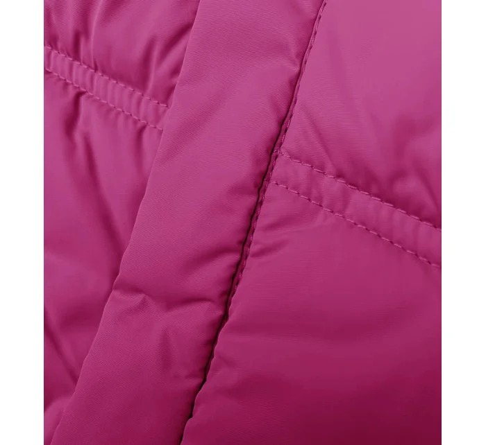 růžová volná dámská bunda s kapucí model 21246333 - Miss TiTi