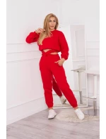 Zateplená souprava s krátkou mikinou červená Zateplená souprava s krátkou mikinou červená