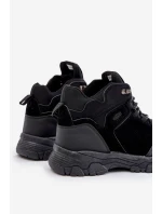 Zateplené Pánské Trekkingové Boty S Šňůrkami Černé Zerista