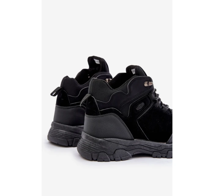 Zateplené Pánské Trekkingové Boty S Šňůrkami Černé Zerista