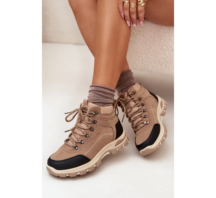Dámské Trekingové Boty Big Star SS274095 Béžové Dámské Trekingové Boty Big Star SS274095 Béžové