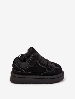 Dětské tenisky s teplým kožíškem Černé Mireen