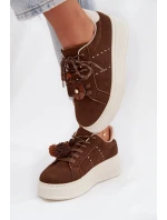 Dámské tenisky na platformě s ozdobnými čokoládové model 21919538 - Boto Dámské tenisky na platformě s ozdobnými čokoládové model 21919538 - Boto