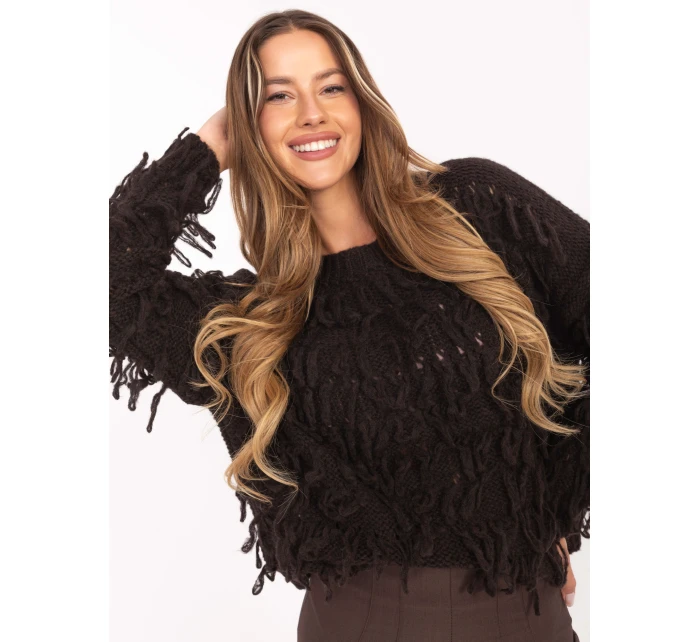 Sweter MI SW model 21314547 ciemny brązowy - FPrice Sweter MI SW model 21314547 ciemny brązowy - FPrice