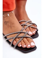 Dámské Šněrovací Sandály S Proužky A Džety Černé Leomi Dámské Šněrovací Sandály S Proužky A Džety Černé Leomi