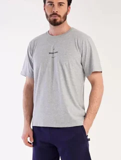 Pánské pyžamo šortky Andreas šedo-modré - Vienetta