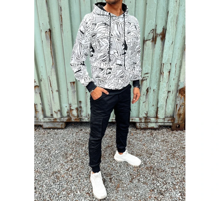 Pánská mikina s kapucí bílá Dstreet model 21978940 - FashionStreet