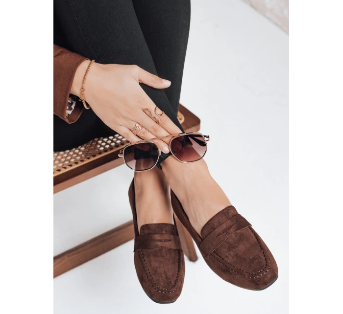 Dámské semišové hnědé mokasíny Dstreet model 21993229 - FashionStreet
