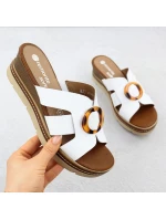 Dámské kožené žabky na platformě bílé model 21904783 - Remonte