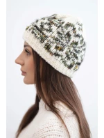 Dámská zimní vlněná čepice s ozdobnými krystalky K399 černá