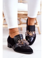 Semišové Boty S Dekorací černým model 21574516 - Boto