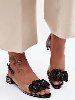 Dámské sandály průhledné s krystaly D&A MR61-9002 Černé