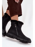 Dámské sněhule Briselle na platformě s kožešinou – černé Dámské sněhule Briselle na platformě s kožešinou – černé