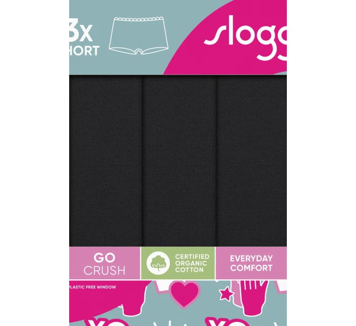 SLOGGI GO CRUSH SHORT 3PACK BLACK