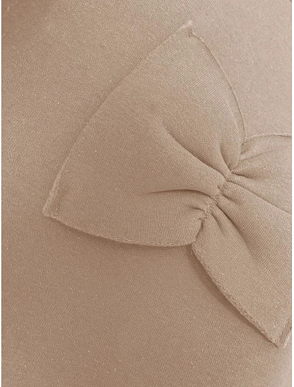 Teplá béžová dámská mikina s mašlemi model 19742938 - MADE IN ITALY