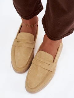 Dámské mokasíny z eko semiše – žluté Renelia