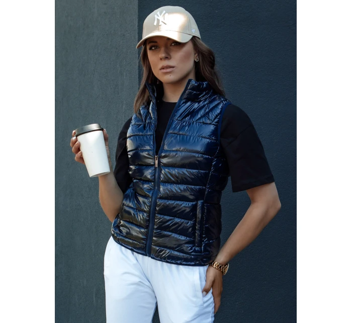 Dámská krátká prošívaná vesta WIANO navy blue FashionStreet TY4523