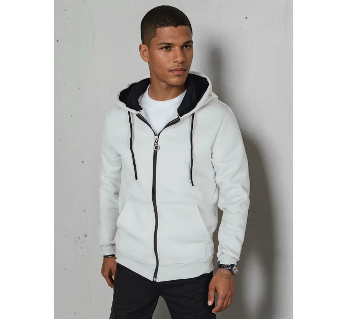 Pánská rozepínací základní mikina s kapucí světle šedá Dstreet model 21985891 - FashionStreet