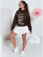 Dámská oversize mikina s kapucí LOVEWILL hnědá FashionStreet BY1470 Dámská oversize mikina s kapucí LOVEWILL hnědá FashionStreet BY1470