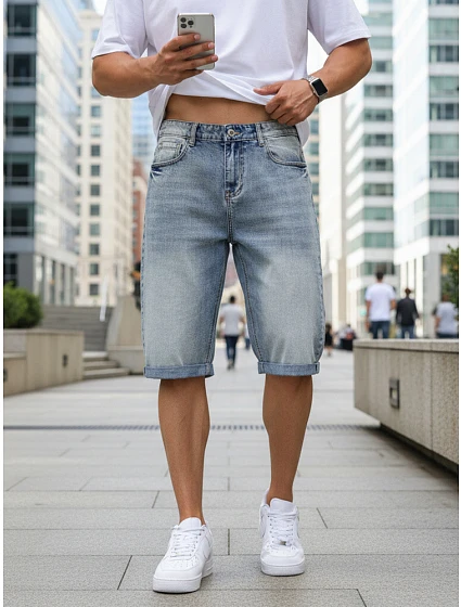 Pánské modré džínové šortky FashionStreet SX2583